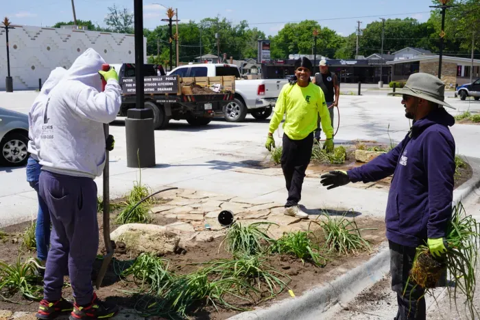 Group of people working on finelines